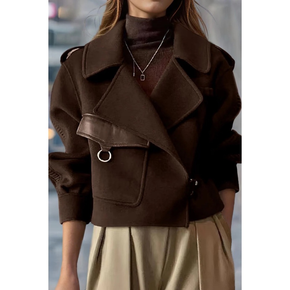 CHOUYATOU chocolate Brown wool blend Women's Jacket